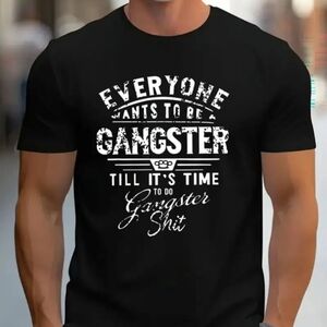 Black Graphic Tee - Bold Gangster, New Without Tags